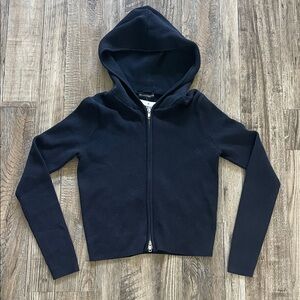 Brandy Melville Navy Zip-Up Hoodie
